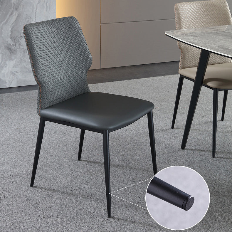 Sedie in stile contemporaneo sedie senza braccia per cucina con gambe metalliche