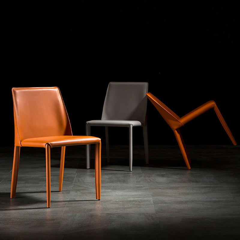 Sedie contemporanee sedie senza braccia per cucina con gambe metalliche