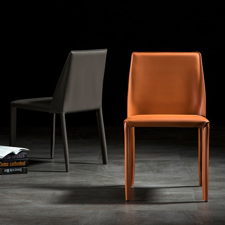 Sedie contemporanee sedie senza braccia per cucina con gambe metalliche