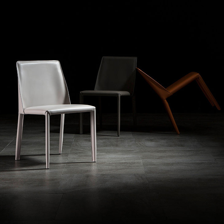 Sedie contemporanee sedie senza braccia per cucina con gambe metalliche