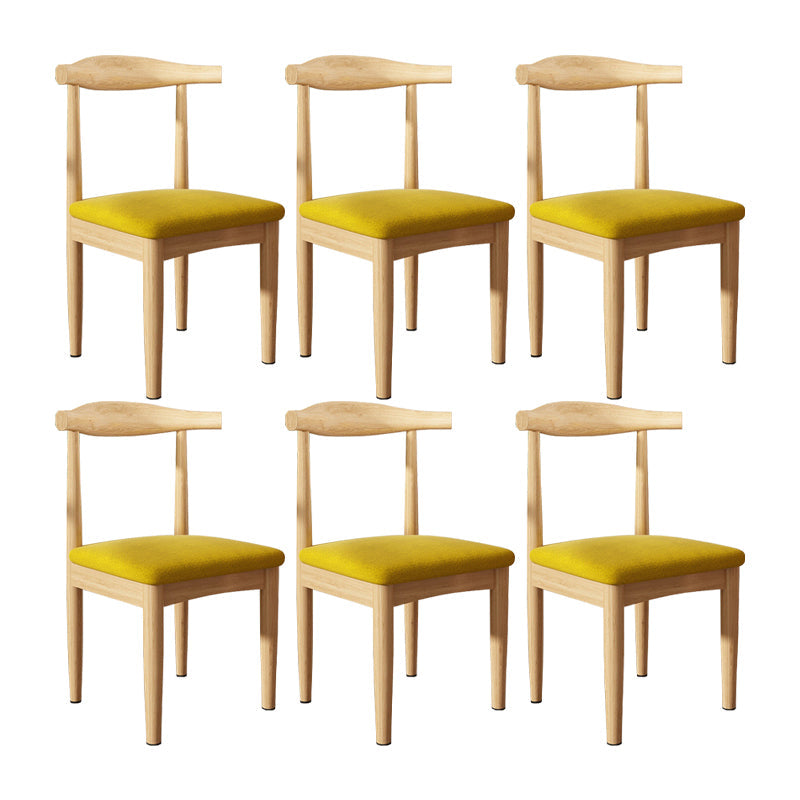 Modern Restaurant Open Back Side Chair Matte Finish Upholstered Dining Chair