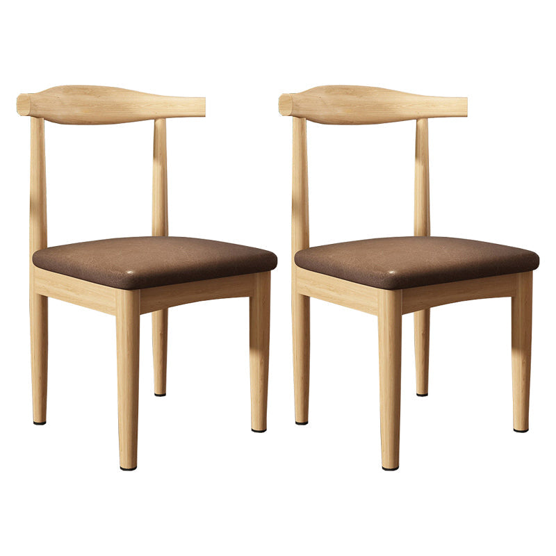 Modern Restaurant Open Back Side Chair Matte Finish Upholstered Dining Chair