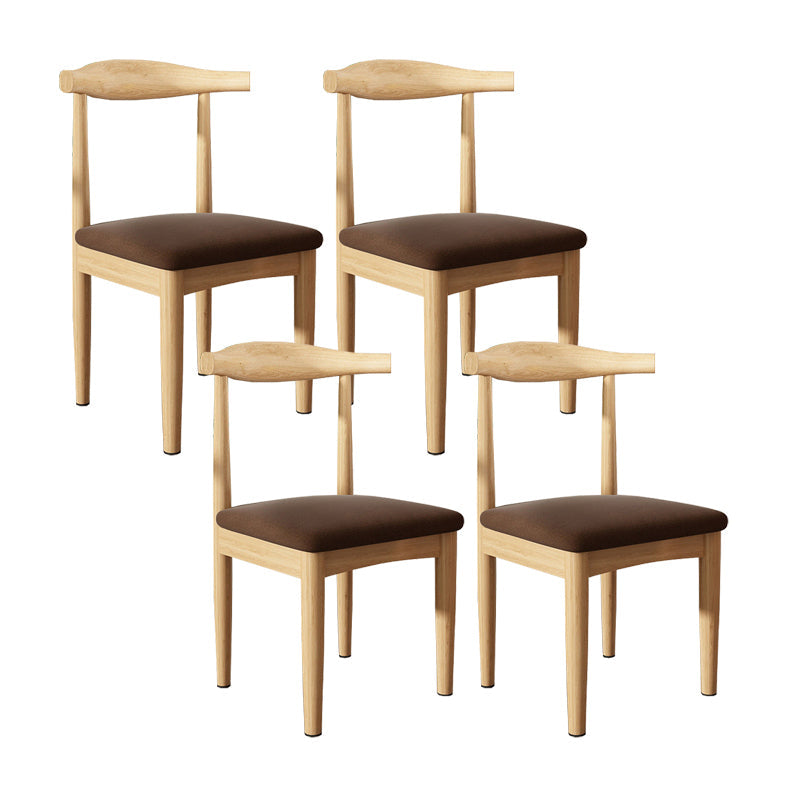 Modern Restaurant Open Back Side Chair Matte Finish Upholstered Dining Chair