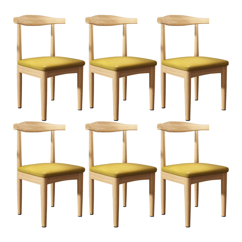 Modern Restaurant Open Back Side Chair Matte Finish Upholstered Dining Chair