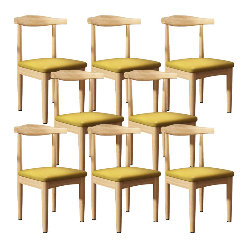 Modern Restaurant Open Back Side Chair Matte Finish Upholstered Dining Chair