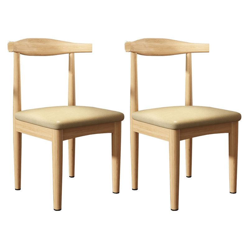 Modern Restaurant Open Back Side Chair Matte Finish Upholstered Dining Chair