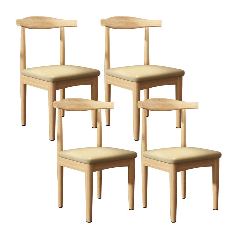 Modern Restaurant Open Back Side Chair Matte Finish Upholstered Dining Chair