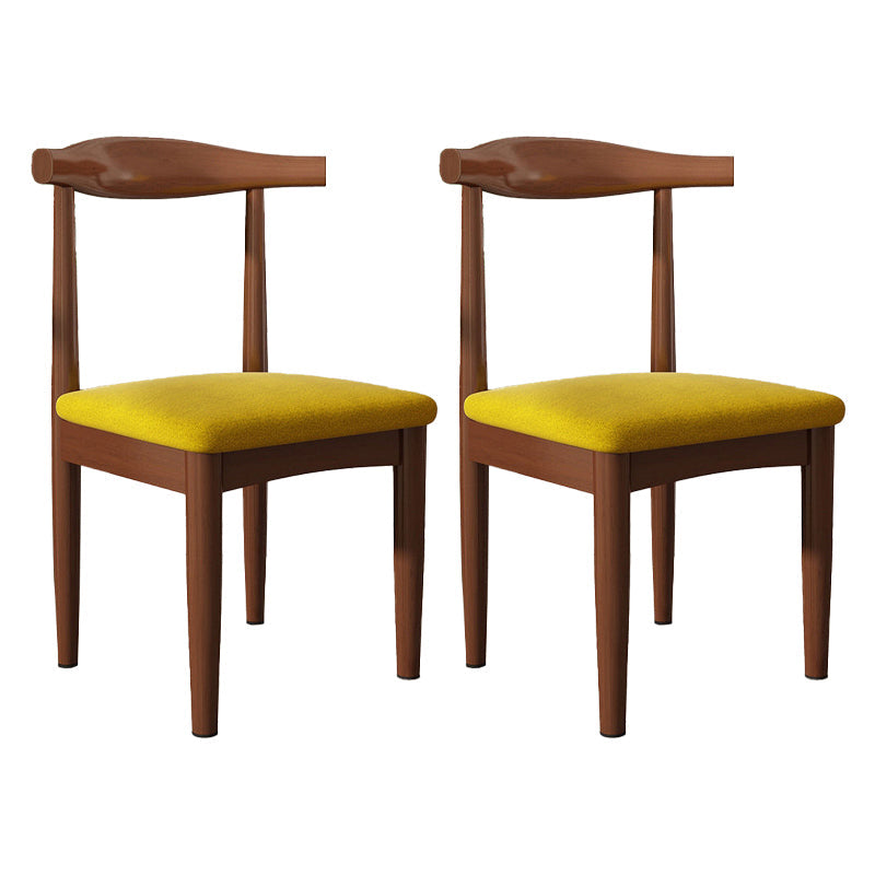 Modern Restaurant Open Back Side Chair Matte Finish Upholstered Dining Chair