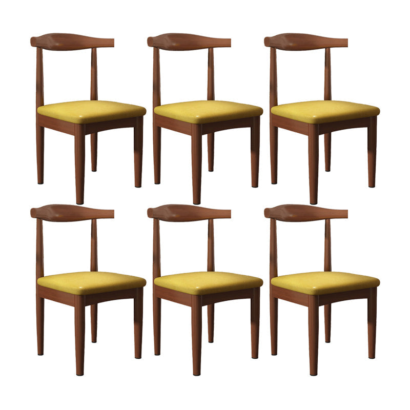Modern Restaurant Open Back Side Chair Matte Finish Upholstered Dining Chair