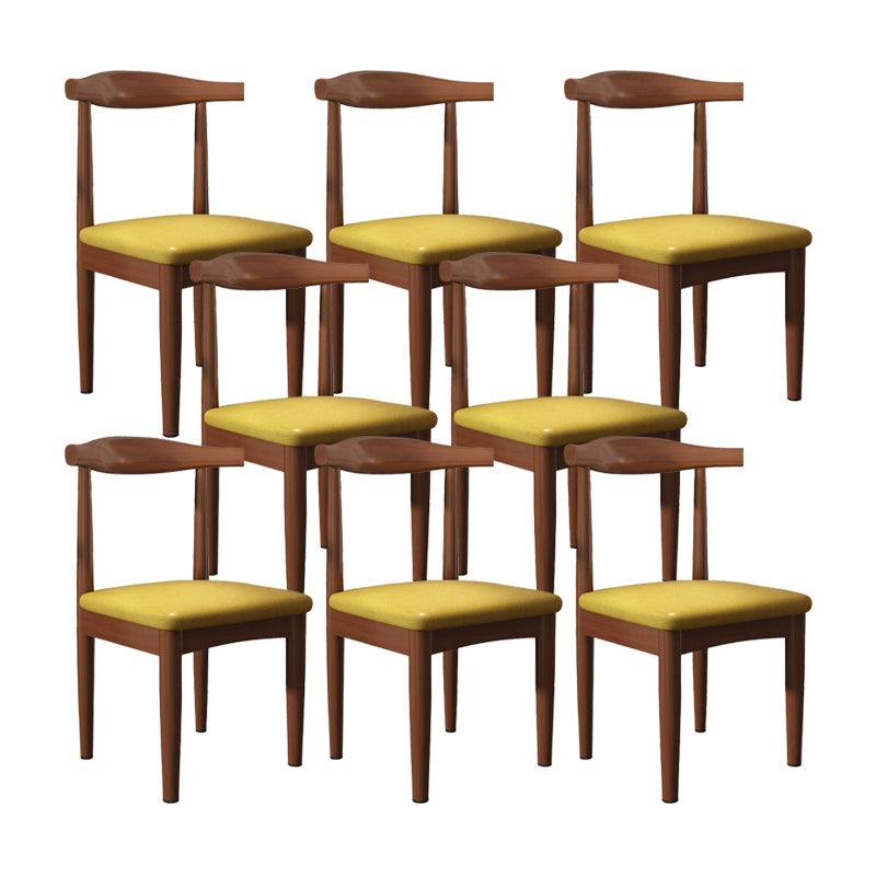 Modern Restaurant Open Back Side Chair Matte Finish Upholstered Dining Chair