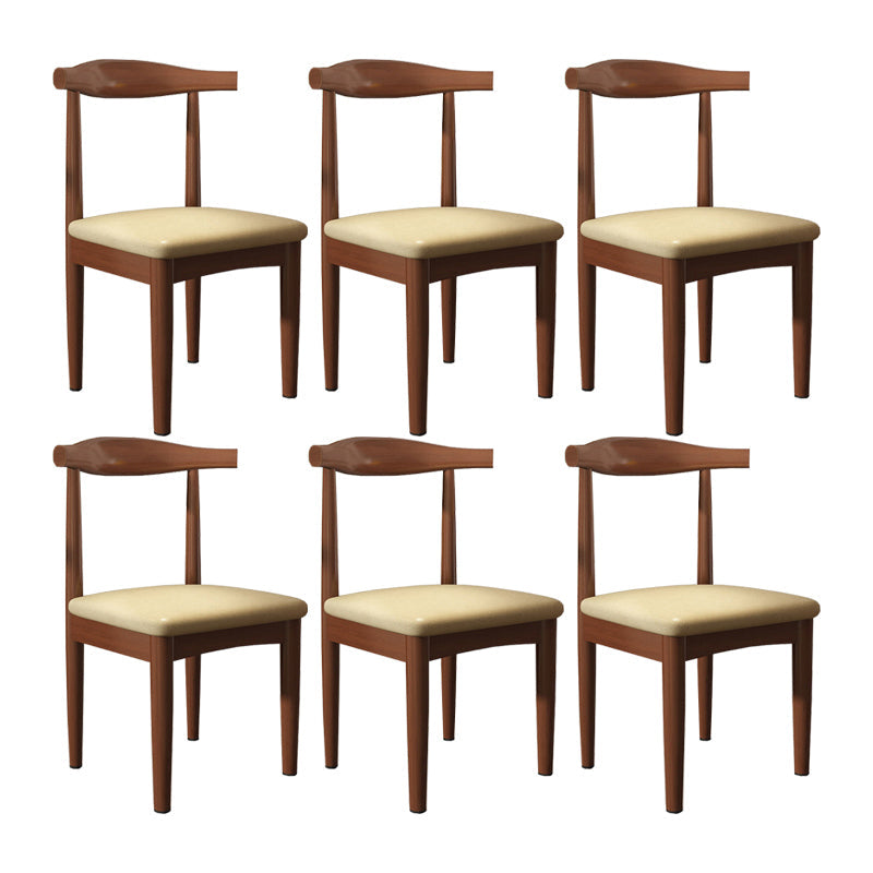 Modern Restaurant Open Back Side Chair Matte Finish Upholstered Dining Chair