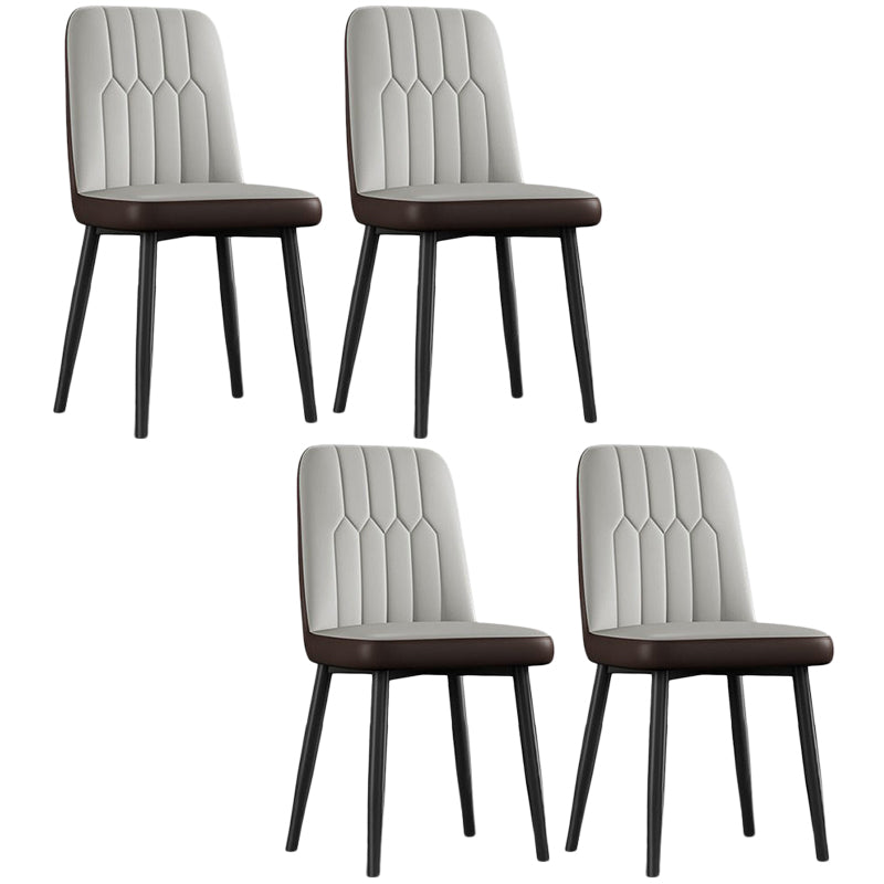 Sedia laterale in pelle moderna per finitura opaca sedia da pranzo solida