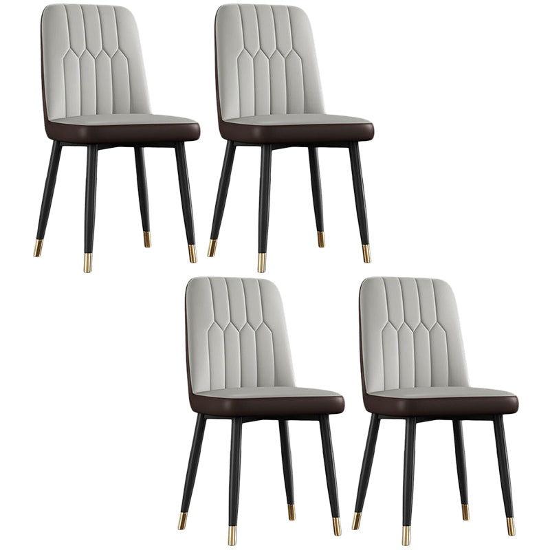 Sedia laterale in pelle moderna per finitura opaca sedia da pranzo solida