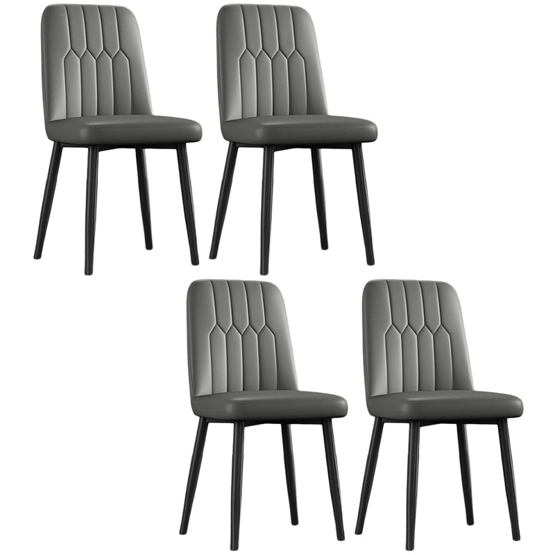 Sedia laterale in pelle moderna per finitura opaca sedia da pranzo solida