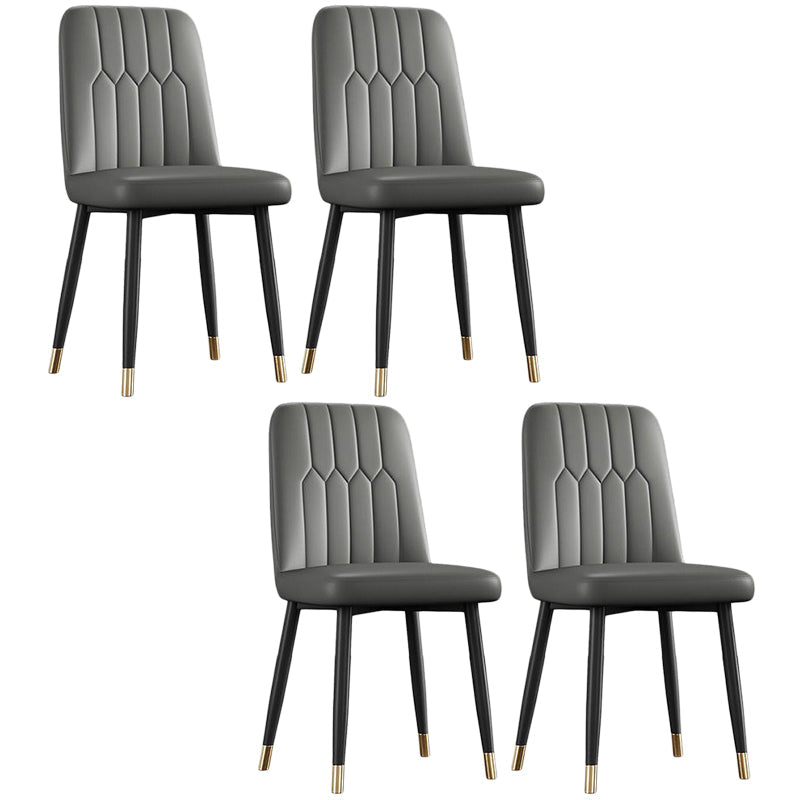 Sedia laterale in pelle moderna per finitura opaca sedia da pranzo solida