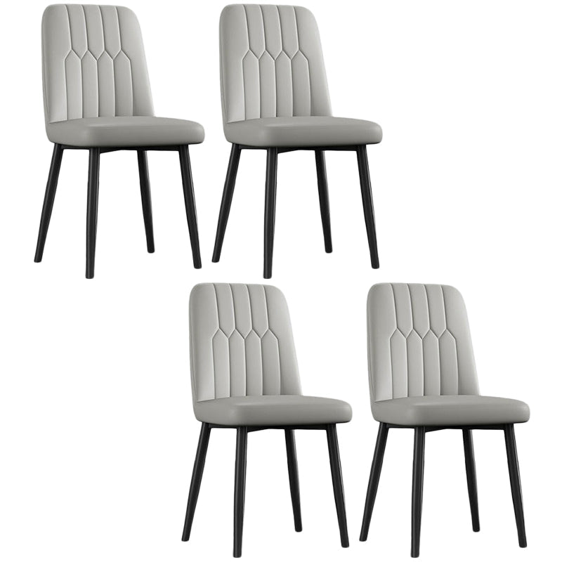 Sedia laterale in pelle moderna per finitura opaca sedia da pranzo solida