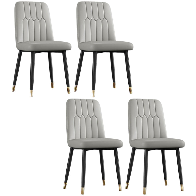 Sedia laterale in pelle moderna per finitura opaca sedia da pranzo solida