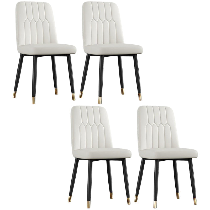 Sedia laterale in pelle moderna per finitura opaca sedia da pranzo solida