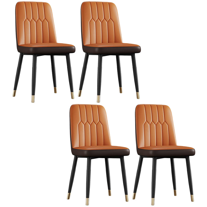 Sedia laterale in pelle moderna per finitura opaca sedia da pranzo solida