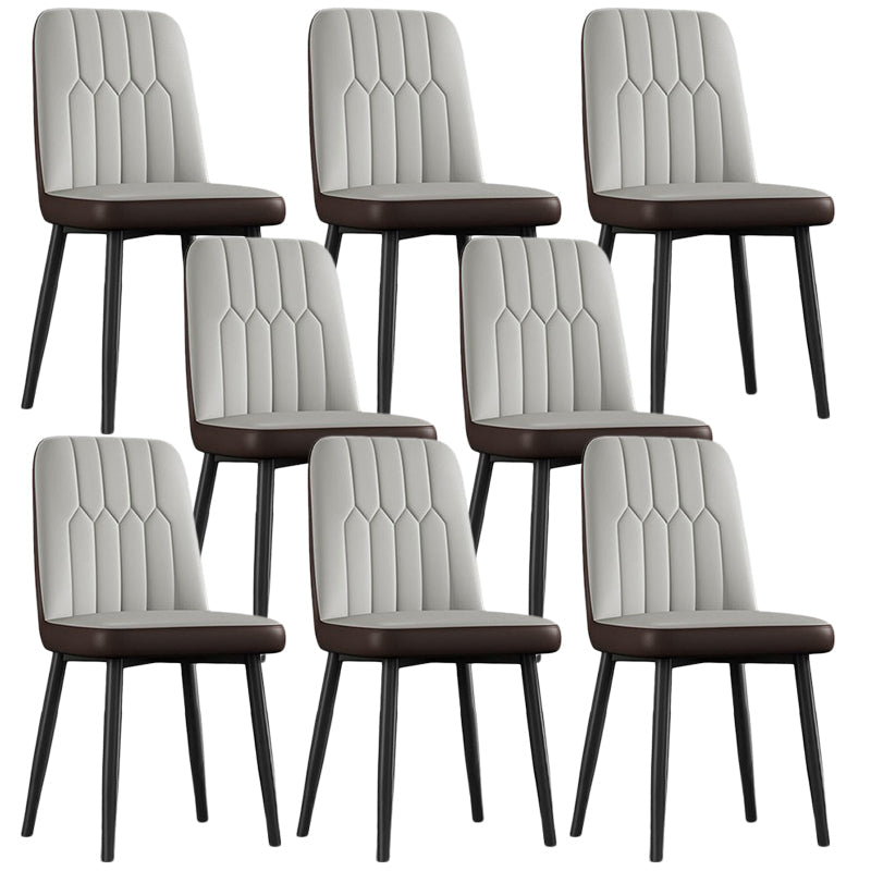 Sedia laterale in pelle moderna per finitura opaca sedia da pranzo solida