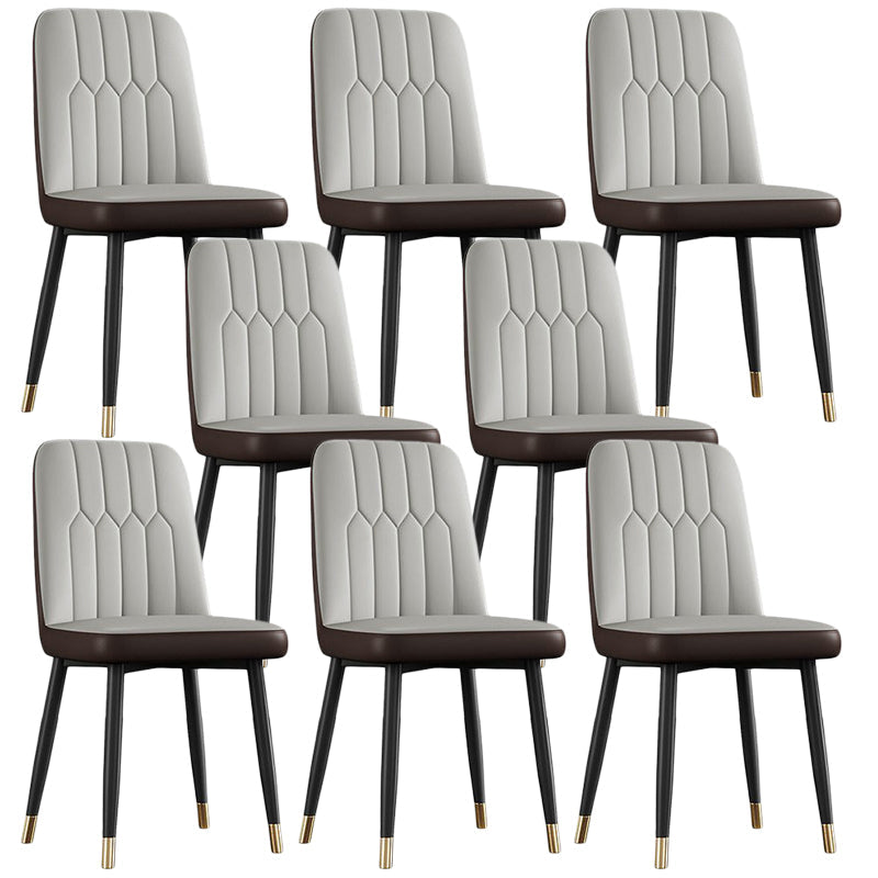 Sedia laterale in pelle moderna per finitura opaca sedia da pranzo solida