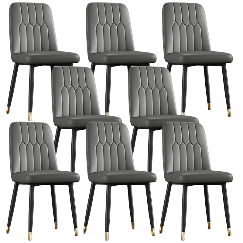 Sedia laterale in pelle moderna per finitura opaca sedia da pranzo solida