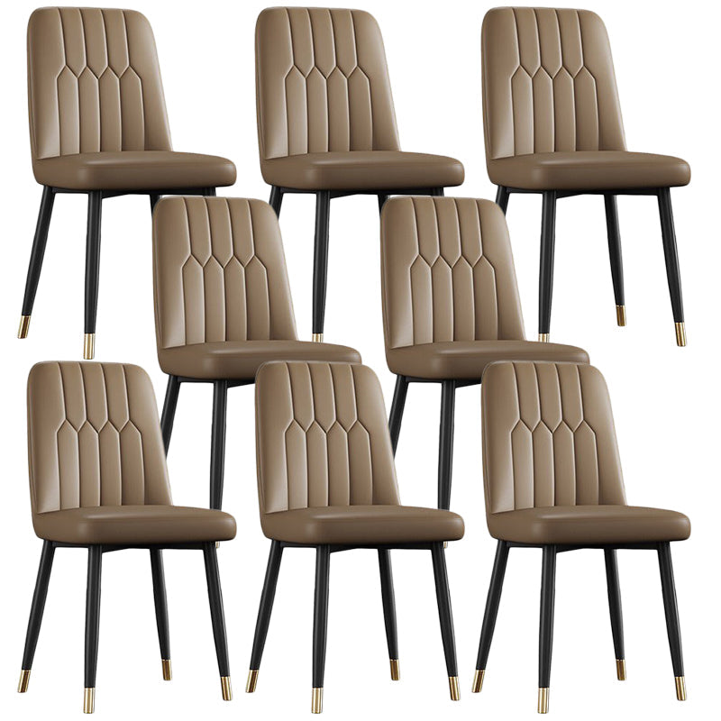 Sedia laterale in pelle moderna per finitura opaca sedia da pranzo solida