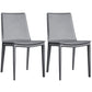 Designer Style Matte Finish Leather Side Chair Solid Back Home Dining Chair Grey 2 Piece Set Clearhalo 'Dining Chairs' 'Dining Tables & Seating' 'dining_chair' 'furn' 'furn_dining_chair' 'Furniture' 'Kitchen & Dining Furniture' 5247376