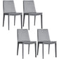 Designer Style Matte Finish Leather Side Chair Solid Back Home Dining Chair Grey 4 Piece Set Clearhalo 'Dining Chairs' 'Dining Tables & Seating' 'dining_chair' 'furn' 'furn_dining_chair' 'Furniture' 'Kitchen & Dining Furniture' 5247378