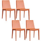 Designer Style Matte Finish Leather Side Chair Solid Back Home Dining Chair Orange 4 Piece Set Clearhalo 'Dining Chairs' 'Dining Tables & Seating' 'dining_chair' 'furn' 'furn_dining_chair' 'Furniture' 'Kitchen & Dining Furniture' 5247386