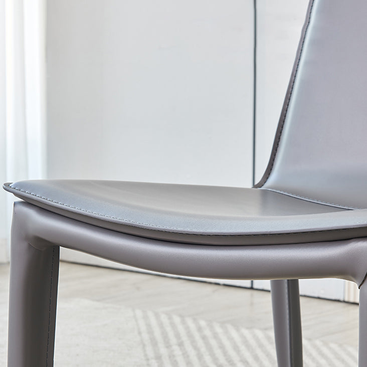 Designer Style Matte Finish Leather Side Chair Solid Back Home Dining Chair Clearhalo 'Dining Chairs' 'Dining Tables & Seating' 'dining_chair' 'furn' 'furn_dining_chair' 'Furniture' 'Kitchen & Dining Furniture' 5247387