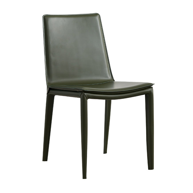 Designer Style Matte Finish Leather Side Chair Solid Back Home Dining Chair Clearhalo 'Dining Chairs' 'Dining Tables & Seating' 'dining_chair' 'furn' 'furn_dining_chair' 'Furniture' 'Kitchen & Dining Furniture' 5247398