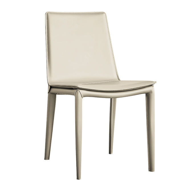 Designer Style Matte Finish Leather Side Chair Solid Back Home Dining Chair Clearhalo 'Dining Chairs' 'Dining Tables & Seating' 'dining_chair' 'furn' 'furn_dining_chair' 'Furniture' 'Kitchen & Dining Furniture' 5247400