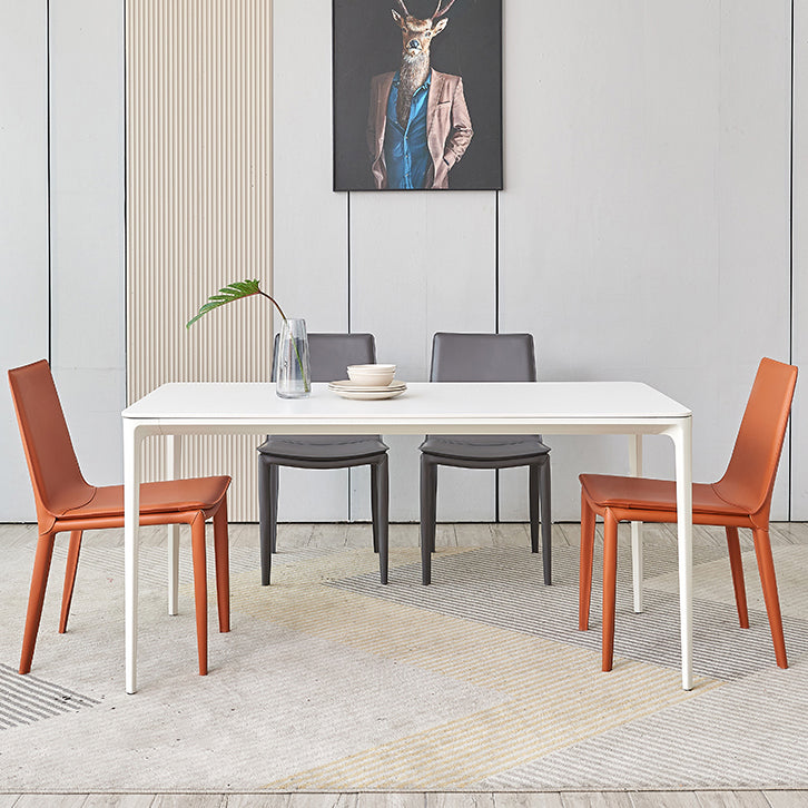 Designer Style Matte Finish Leather Side Chair Solid Back Home Dining Chair Clearhalo 'Dining Chairs' 'Dining Tables & Seating' 'dining_chair' 'furn' 'furn_dining_chair' 'Furniture' 'Kitchen & Dining Furniture' 5247403