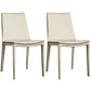 Designer Style Matte Finish Leather Side Chair Solid Back Home Dining Chair Off-White 2 Piece Set Clearhalo 'Dining Chairs' 'Dining Tables & Seating' 'dining_chair' 'furn' 'furn_dining_chair' 'Furniture' 'Kitchen & Dining Furniture' 5247406