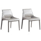 Designer Style Matte Finish Leather Side Chair Home Solid Back Dining Chair Grey 2 Piece Set Clearhalo 'Dining Chairs' 'Dining Tables & Seating' 'dining_chair' 'furn' 'furn_dining_chair' 'Furniture' 'Kitchen & Dining Furniture' 5247412