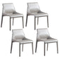 Designer Style Matte Finish Leather Side Chair Home Solid Back Dining Chair Grey 4 Piece Set Clearhalo 'Dining Chairs' 'Dining Tables & Seating' 'dining_chair' 'furn' 'furn_dining_chair' 'Furniture' 'Kitchen & Dining Furniture' 5247414