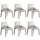 Designer Style Matte Finish Leather Side Chair Home Solid Back Dining Chair Grey 6 Piece Set Clearhalo 'Dining Chairs' 'Dining Tables & Seating' 'dining_chair' 'furn' 'furn_dining_chair' 'Furniture' 'Kitchen & Dining Furniture' 5247416