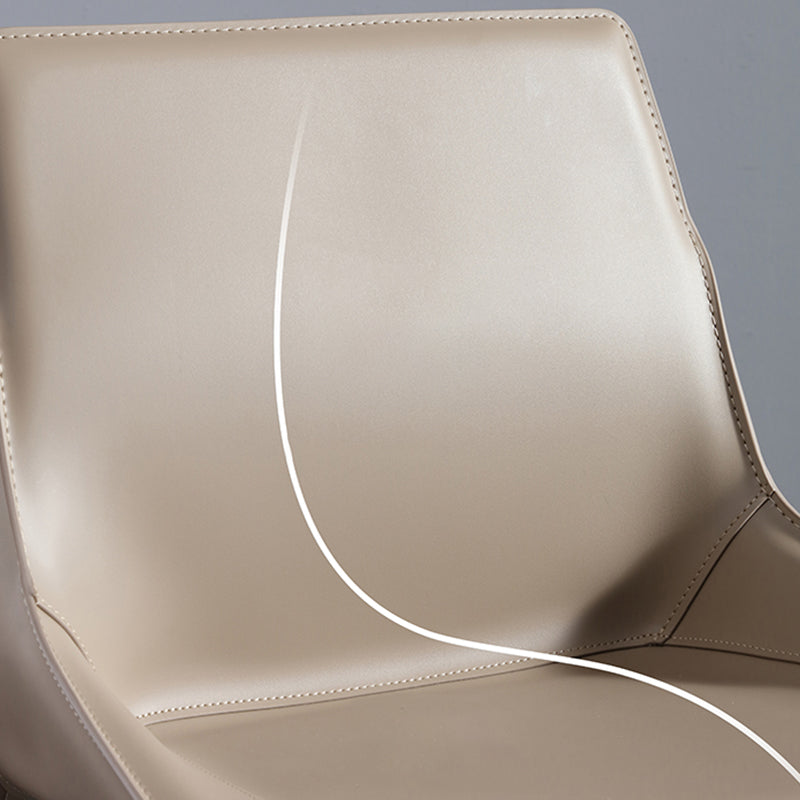 Designer Style Matte Finish Leather Side Chair Home Solid Back Dining Chair Clearhalo 'Dining Chairs' 'Dining Tables & Seating' 'dining_chair' 'furn' 'furn_dining_chair' 'Furniture' 'Kitchen & Dining Furniture' 5247417