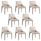 Designer Style Matte Finish Leather Side Chair Home Solid Back Dining Chair Khaki 8 Piece Set Clearhalo 'Dining Chairs' 'Dining Tables & Seating' 'dining_chair' 'furn' 'furn_dining_chair' 'Furniture' 'Kitchen & Dining Furniture' 5247432