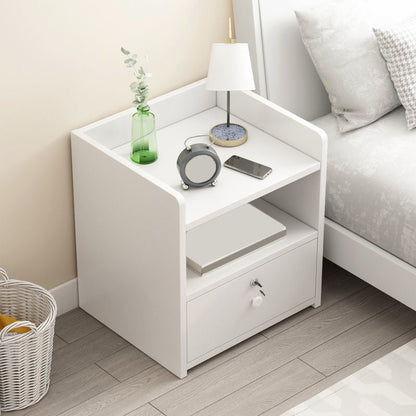 Hölzerne Nachttisch mit 12 "breitem Nachttisch mit Schubladen und Regal