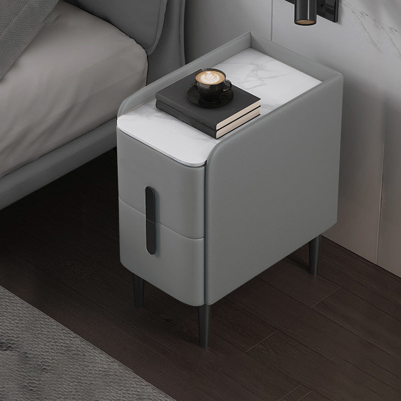 Malcada de noche glamorosa con 4 patas 21.65 "de altura 2 - mesa de noche de piedra de cajón