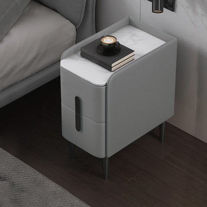 Malcada de noche glamorosa con 4 patas 21.65 "de altura 2 - mesa de noche de piedra de cajón