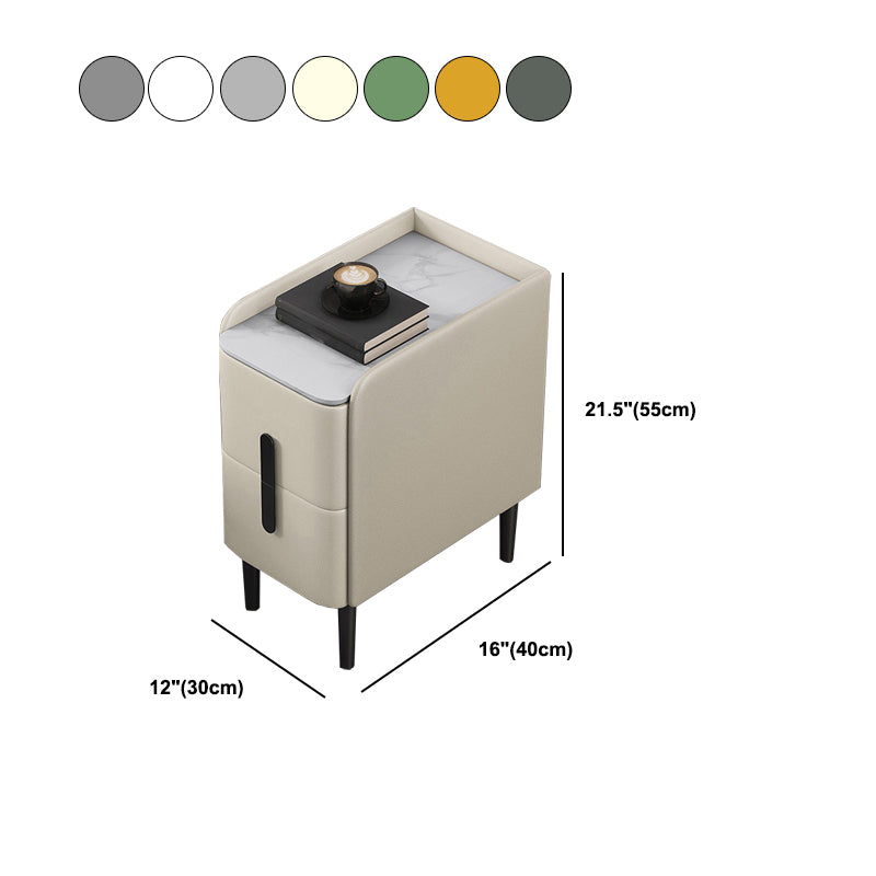 Malcada de noche glamorosa con 4 patas 21.65 "de altura 2 - mesa de noche de piedra de cajón