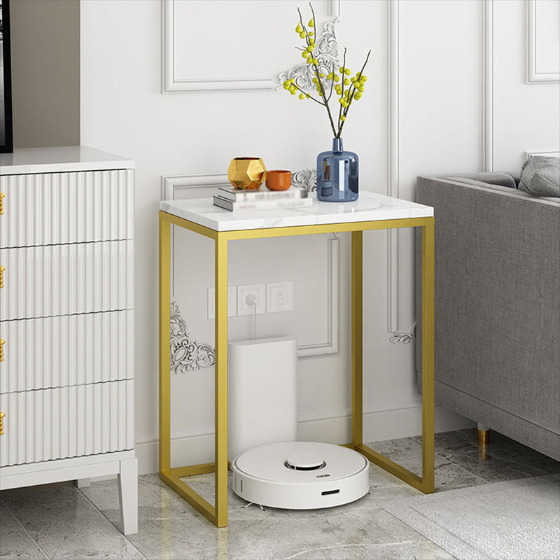 Frame Base Design Cocktail Table Slate DesktopCoffee Table with Metal Base