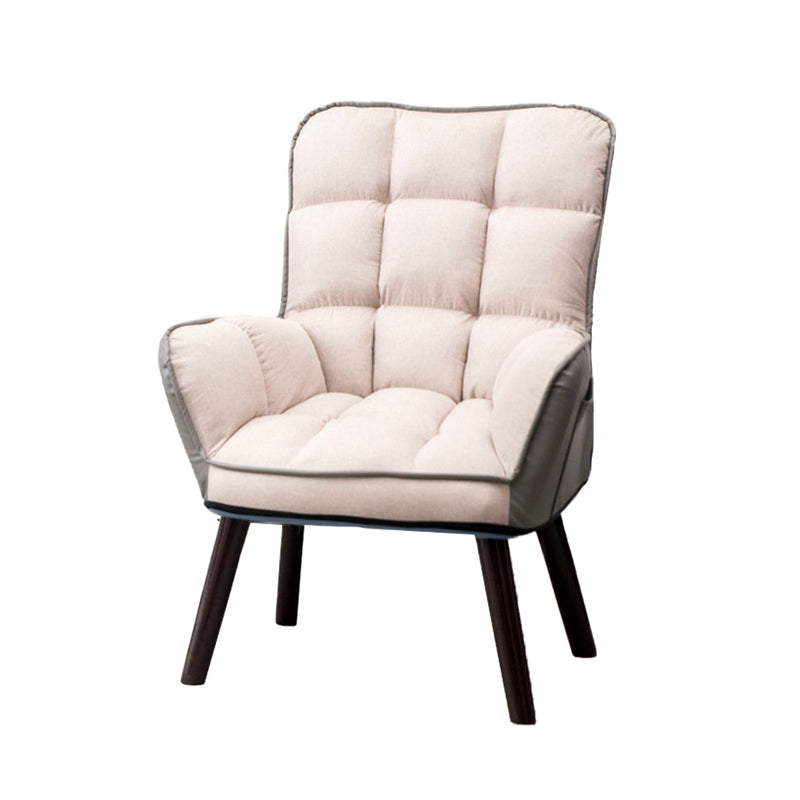 Linen Arms Included Chair 27.5"L x 20.8"W x 39.3" H Chair for Living Room Khaki Without Ottoman Clearhalo 'Accent Chairs' 'accent_chairs' 'Chairs & Seating' 'furn' 'furn_accent_chairs' 'Furniture' 'Living Room Furniture' 5247659