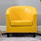 Faux Leather Accent Chair 28.34" L x 28.34" W x 25.59" H Barrel Chair Yellow Clearhalo 'Accent Chairs' 'accent_chairs' 'Chairs & Seating' 'furn' 'furn_accent_chairs' 'Furniture' 'Living Room Furniture' 5247690