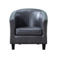 Faux Leather Accent Chair 28.34" L x 28.34" W x 25.59" H Barrel Chair Grey Clearhalo 'Accent Chairs' 'accent_chairs' 'Chairs & Seating' 'furn' 'furn_accent_chairs' 'Furniture' 'Living Room Furniture' 5247694
