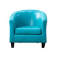 Faux Leather Accent Chair 28.34" L x 28.34" W x 25.59" H Barrel Chair Sky Blue Clearhalo 'Accent Chairs' 'accent_chairs' 'Chairs & Seating' 'furn' 'furn_accent_chairs' 'Furniture' 'Living Room Furniture' 5247695