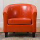 Faux Leather Accent Chair 28.34" L x 28.34" W x 25.59" H Barrel Chair Orange Clearhalo 'Accent Chairs' 'accent_chairs' 'Chairs & Seating' 'furn' 'furn_accent_chairs' 'Furniture' 'Living Room Furniture' 5247702